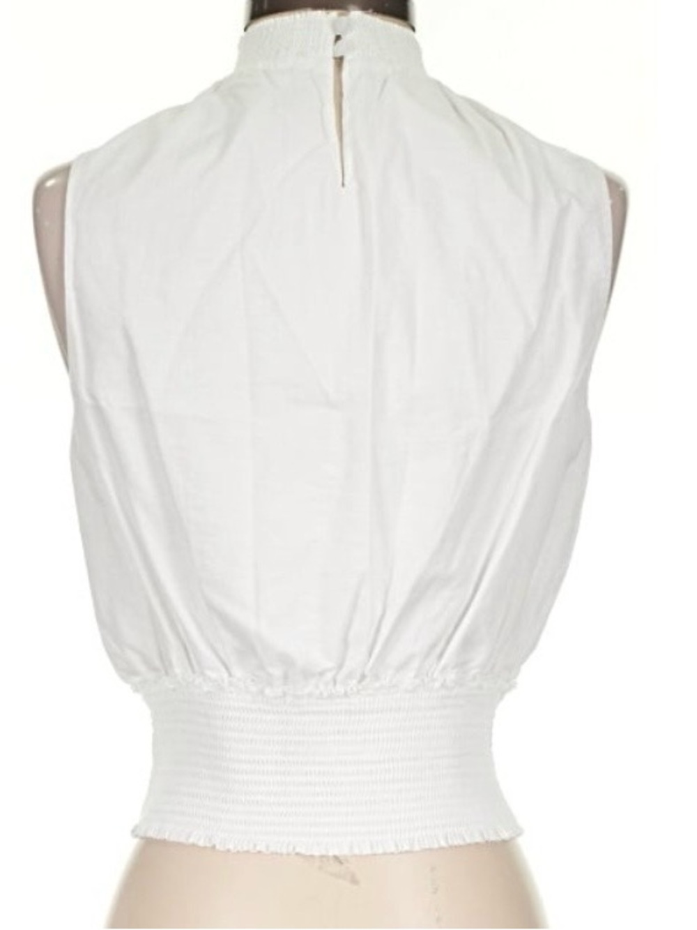 1. State White Smocked Hem Sleeveless Top Size Small - Picture 2 of 6